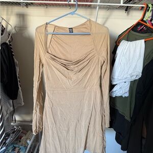 SHEIN Beige Long Sleeve Dress